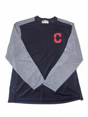 Mens Majestic Cleveland Indians Guardians MLB XL Long Sleeve